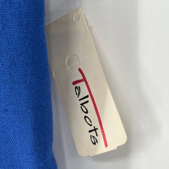 NWT TALBOTS Women Blazer Sz 14 Blue Short Sleeve Italian Fabric Double Breasted - Picture 7 of 15